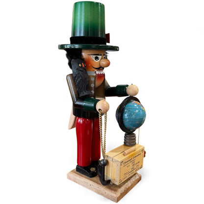 Steinbach 16.5" Christopher Columbus German Nutcracker w/owl, spinning globe Anchor & Coins Vintage Christmas Collectible German Nutcracker