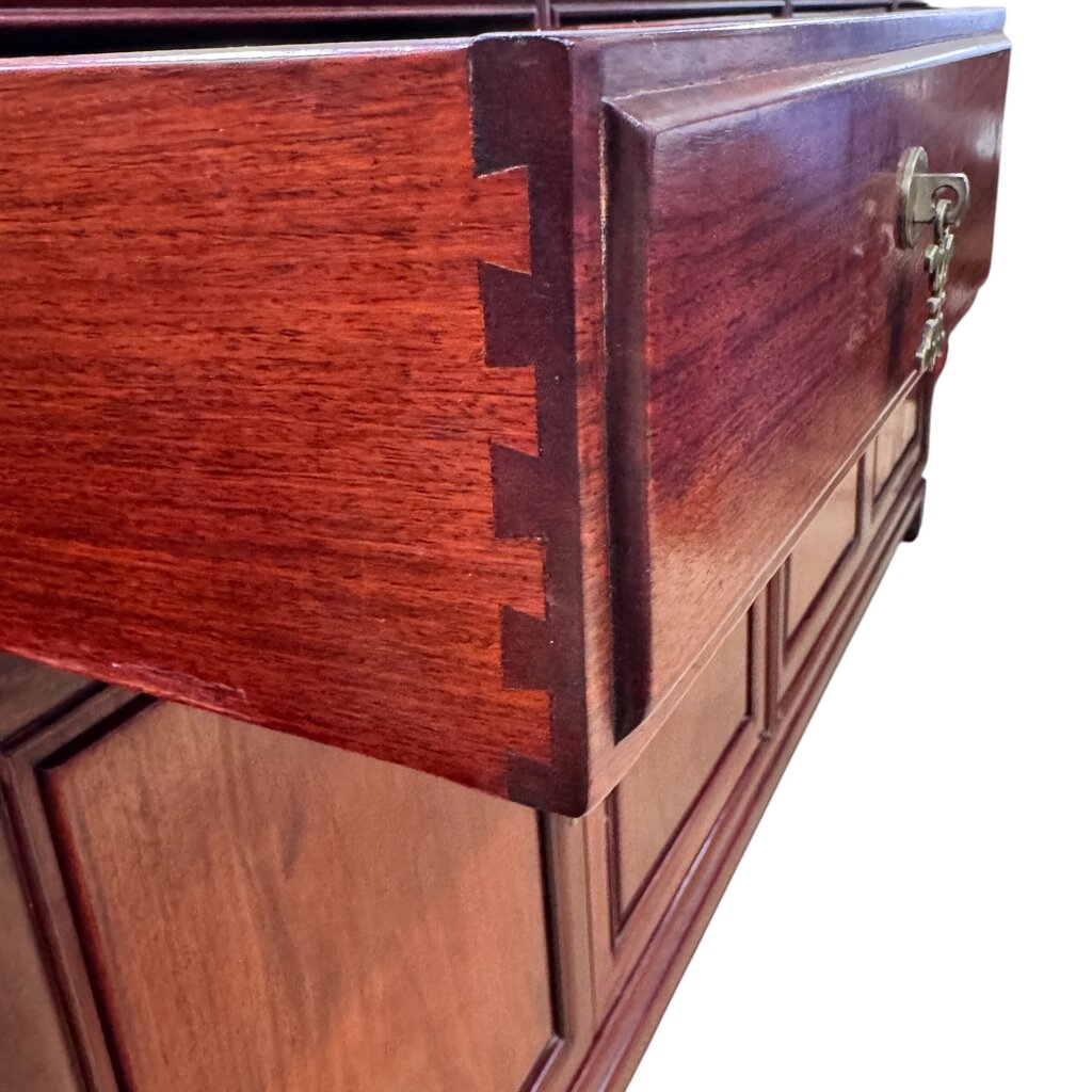 Vintage Oriental Rosewood Buffet w Brass Handles 66x19x32