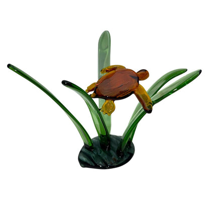 Hatchling Sea Turtle Art Glass Sculpture 8" tall