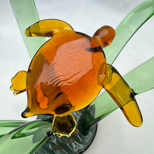 Hatchling Sea Turtle Art Glass Sculpture 8" tall