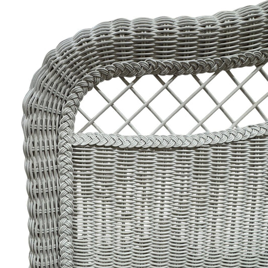 Vintage Henry Link/ Lexington Boho Chic White Queen or Full Size Wicker Headboard 66Lx4Wx50H