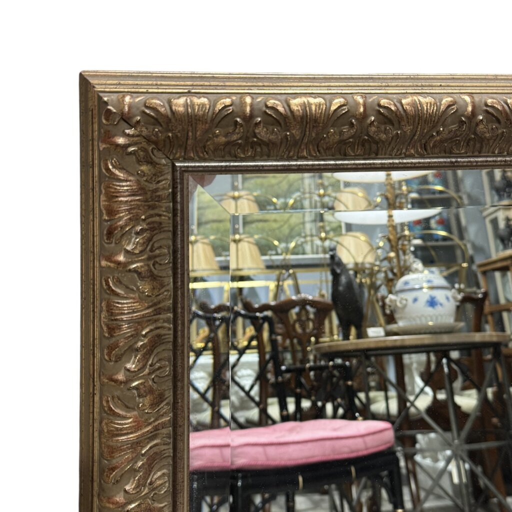 Ornate Gold Framed Mirror w/ Beveled Edges 45Lx3Wx35H