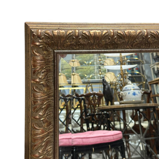 Ornate Gold Framed Mirror w/ Beveled Edges 45Lx3Wx35H