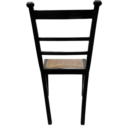 Black Regency Style Caned Mahogany Dining Chairs Set of 5 19Lx18Wx38H