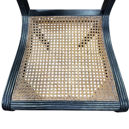 Black Regency Style Caned Mahogany Dining Chairs Set of 5 19Lx18Wx38H