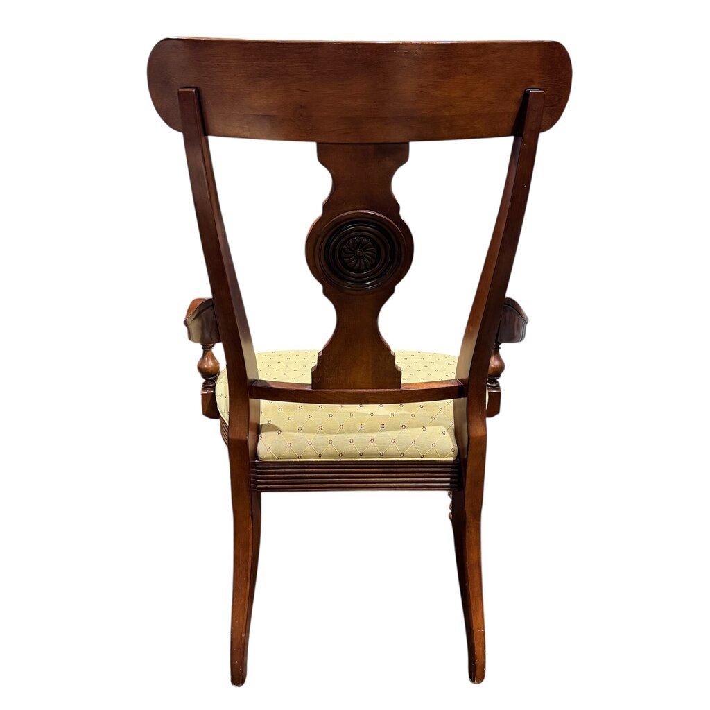 Ethan Allen Dining Set w/ 6 Upholstered Chairs & Protective Pads 82Lx38Wx30H