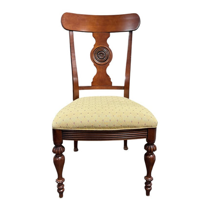 Ethan Allen Dining Set w/ 6 Upholstered Chairs & Protective Pads 82Lx38Wx30H