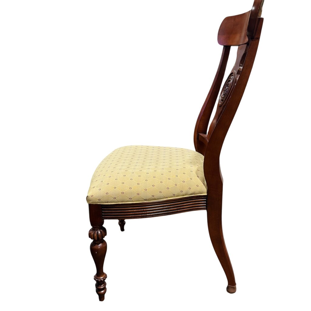 Ethan Allen Dining Set w/ 6 Upholstered Chairs & Protective Pads 82Lx38Wx30H