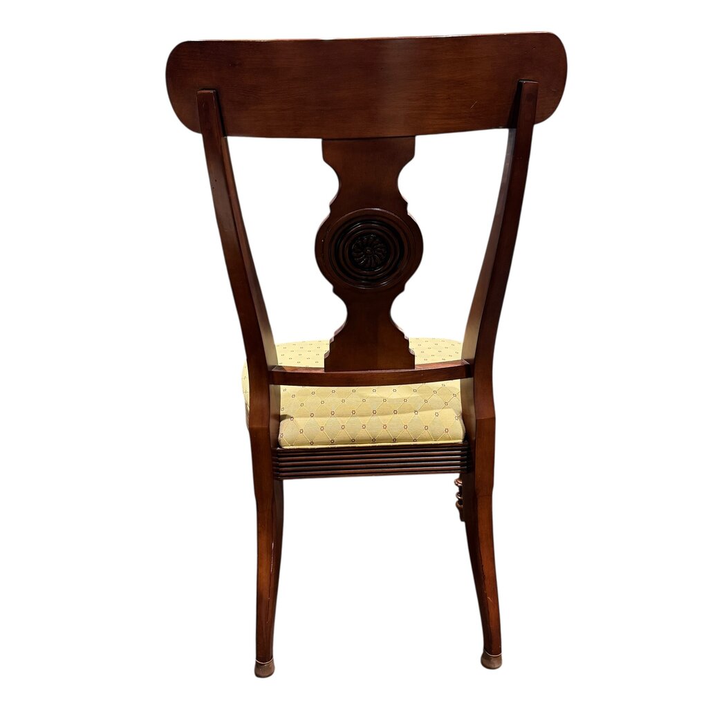 Ethan Allen Dining Set w/ 6 Upholstered Chairs & Protective Pads 82Lx38Wx30H