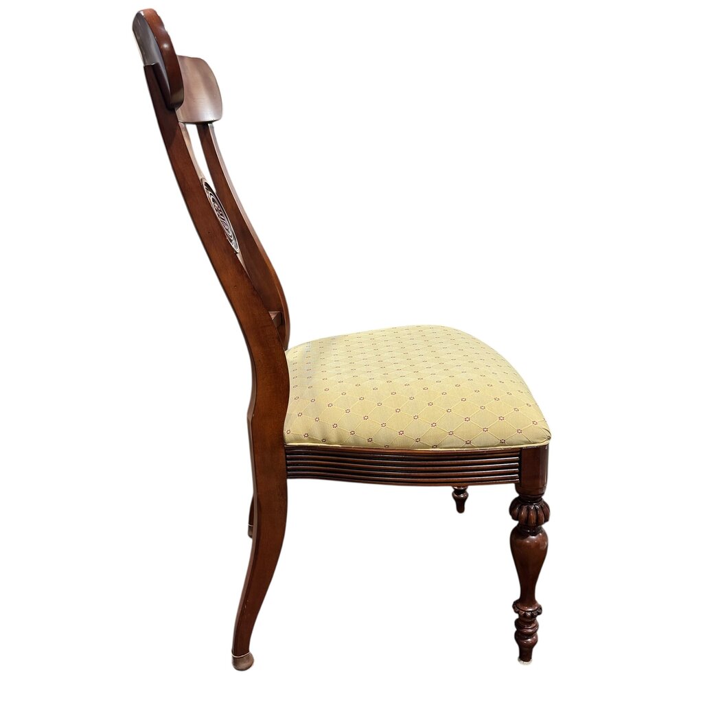 Ethan Allen Dining Set w/ 6 Upholstered Chairs & Protective Pads 82Lx38Wx30H