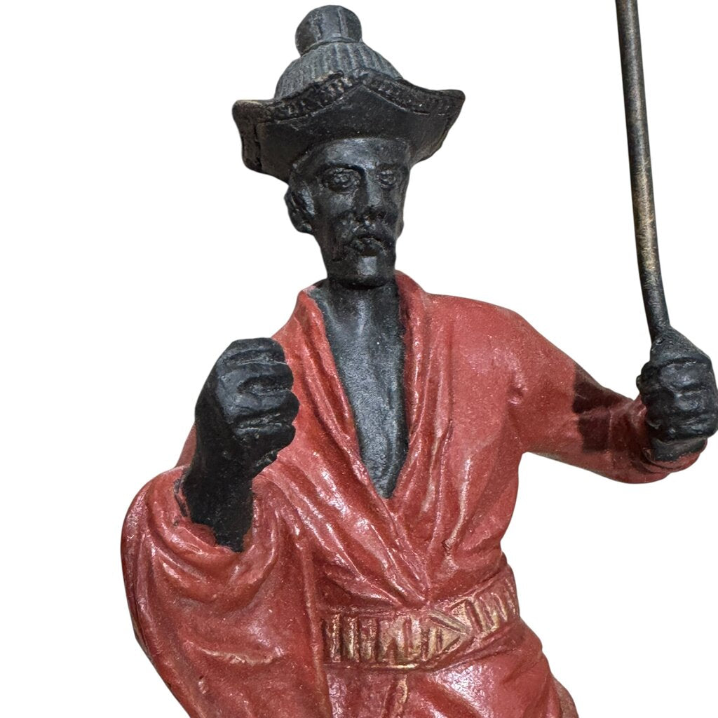 Pair of Iron Chinoiserie Figural and Palm Sconces 15Lx8Wx30H