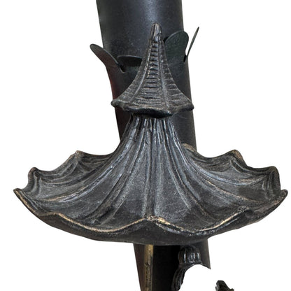 Pair of Iron Chinoiserie Figural and Palm Sconces 15Lx8Wx30H