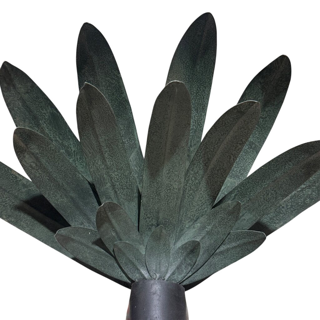 Pair of Iron Chinoiserie Figural and Palm Sconces 15Lx8Wx30H