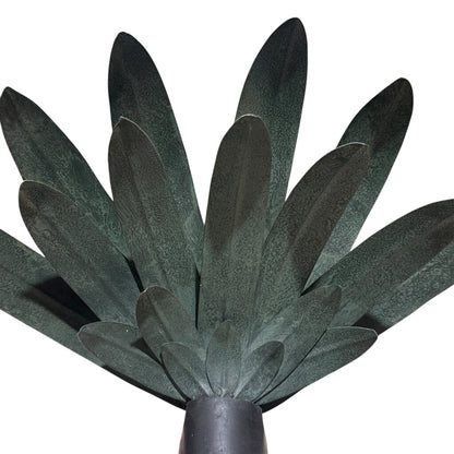 Pair of Iron Chinoiserie Figural and Palm Sconces 15Lx8Wx30H