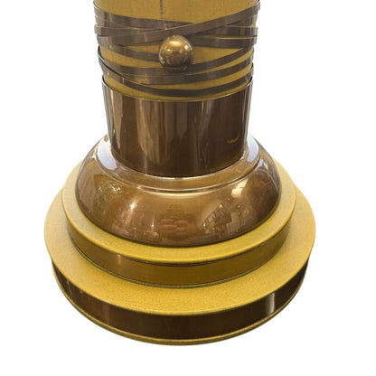 Rare Pair of 1970s Hart Associates Hollywood Regency Table Lamps Featuring Sculptural Brass and Faux Bamboo Columns w/ Rich Green Shades. Classic Style w/ Exceptional Weight and Craftsmanship. A True Designer Find. 20Lx20Wx35H