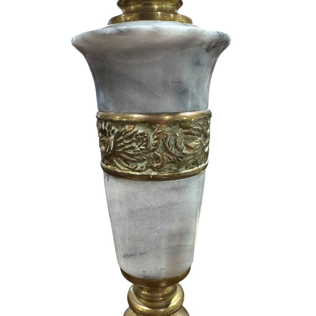 Vintage Italian Marble & Brass Candle Stick Holder w/ 5 Candles