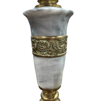 Vintage Italian Marble & Brass Candle Stick Holder w/ 5 Candles