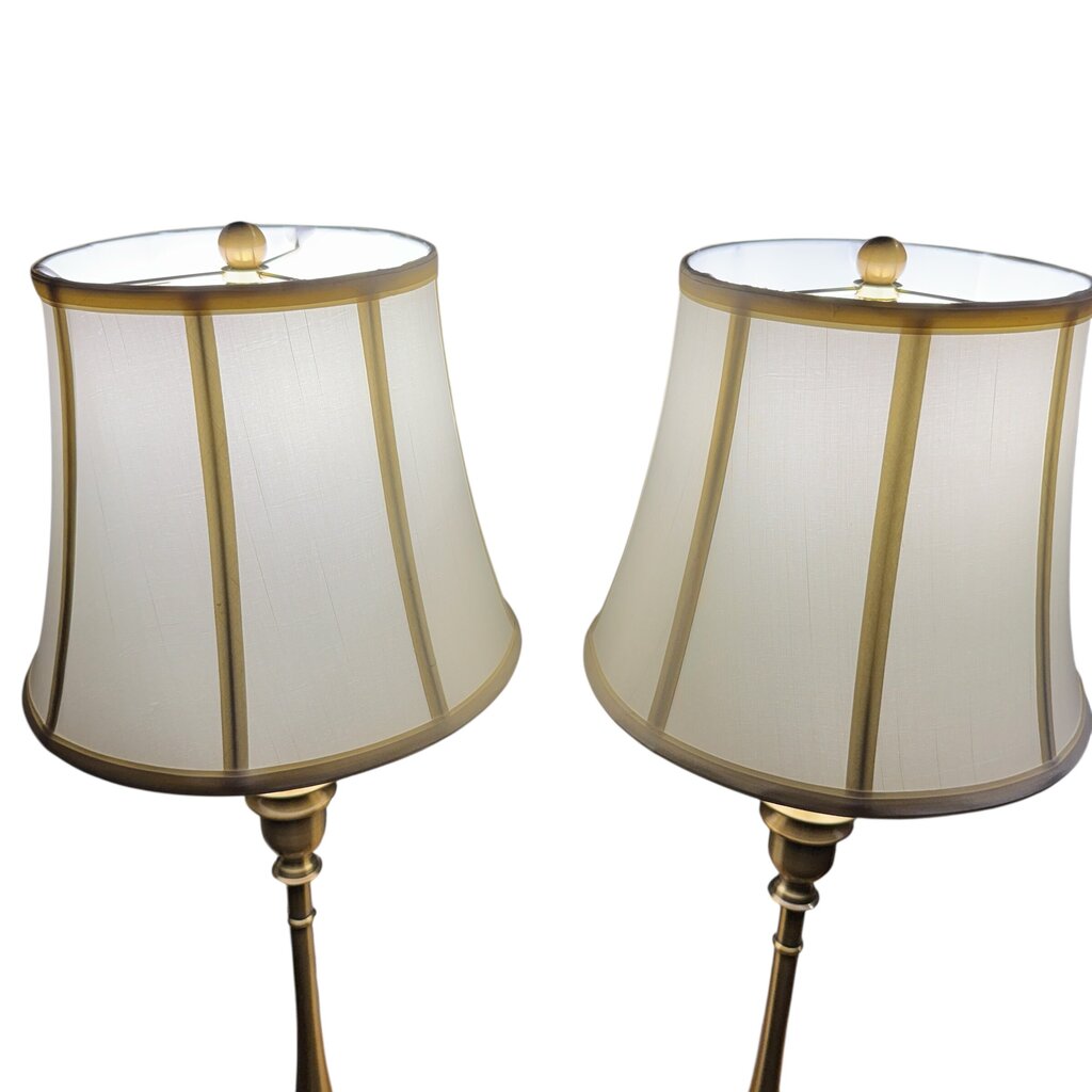 Pair of Vintage Ralph Lauren Brass Candlestick Lamps 33" tall