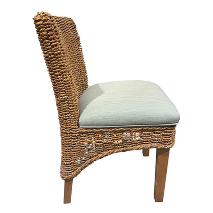 Small Upholstered Seagrass Vanity Chair