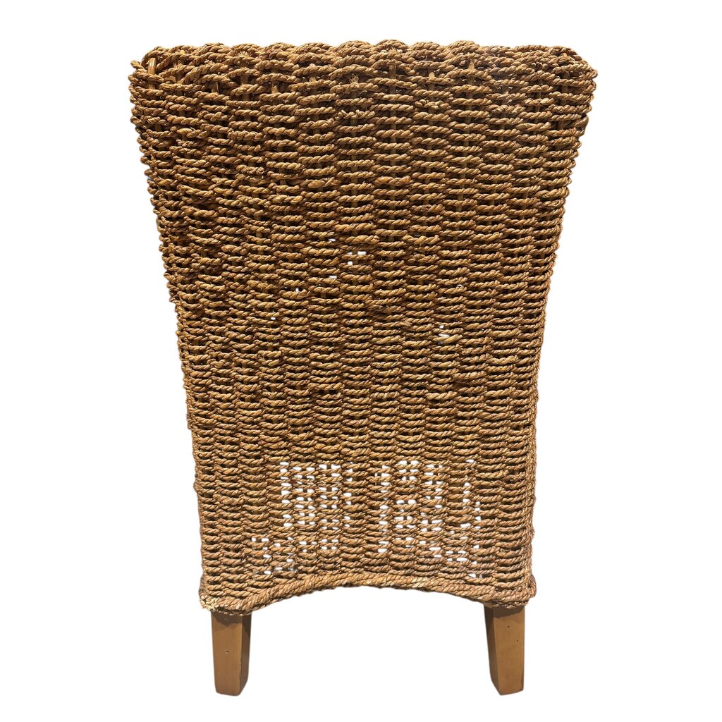 Small Upholstered Seagrass Vanity Chair