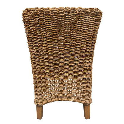 Small Upholstered Seagrass Vanity Chair