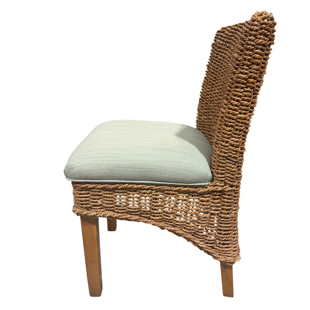 Small Upholstered Seagrass Vanity Chair