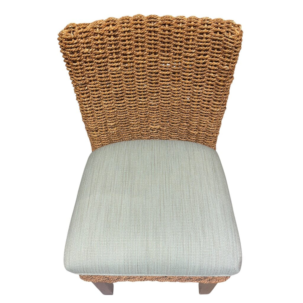 Small Upholstered Seagrass Vanity Chair