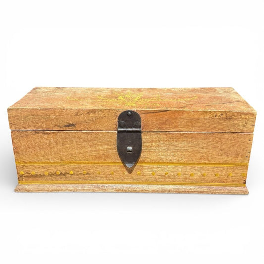 Vintage Hand-painted Wooden Box 16Lx6Wx6H