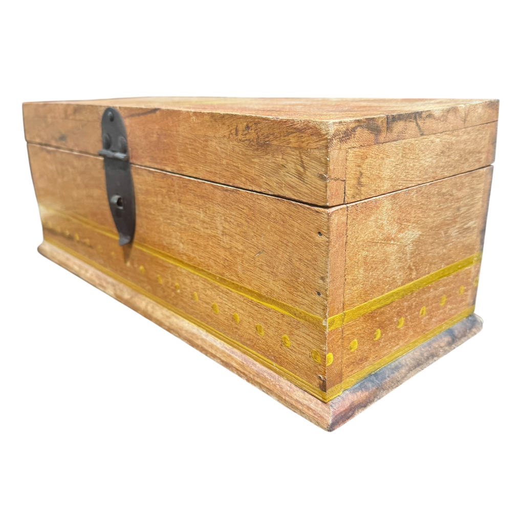 Vintage Hand-painted Wooden Box 16Lx6Wx6H