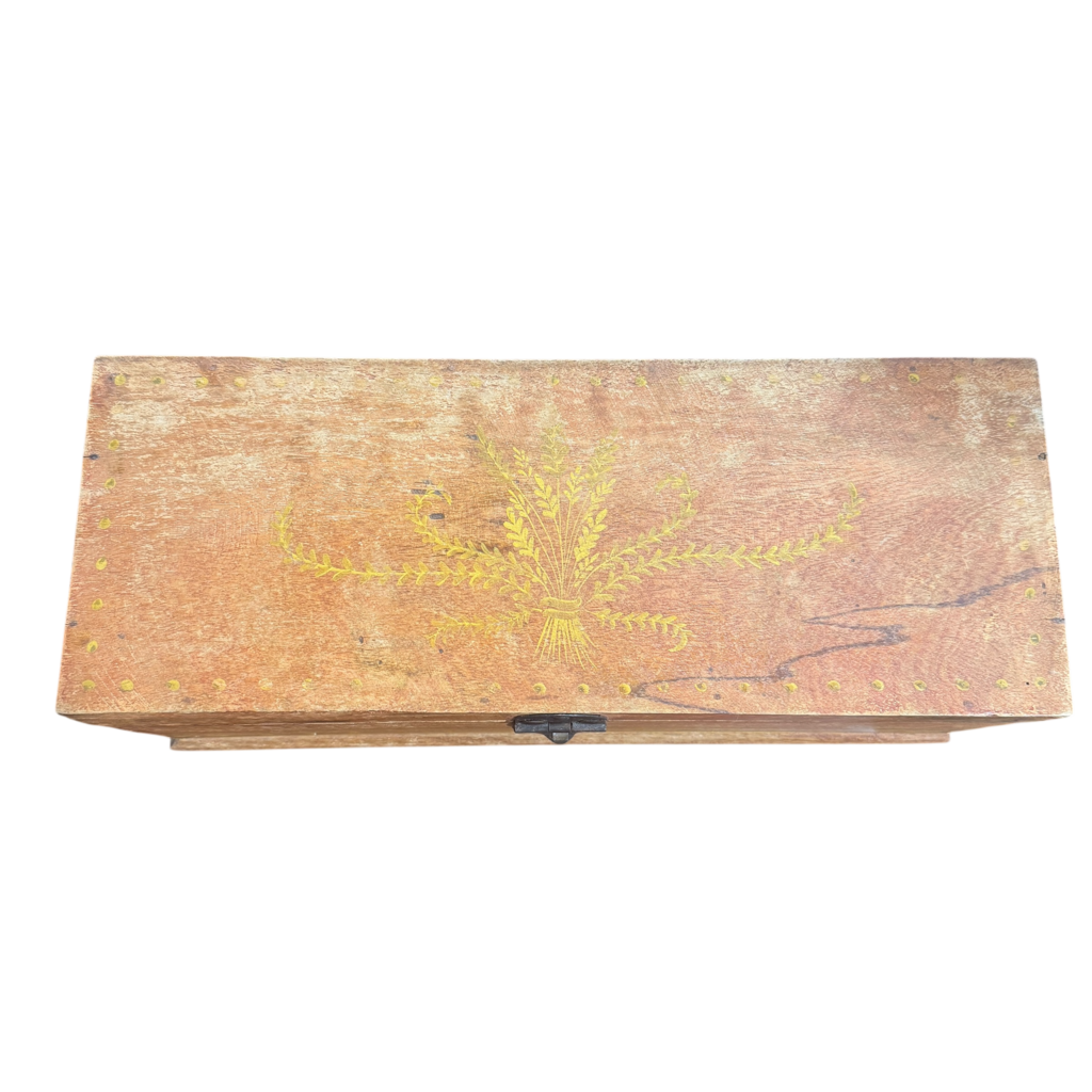 Vintage Hand-painted Wooden Box 16Lx6Wx6H