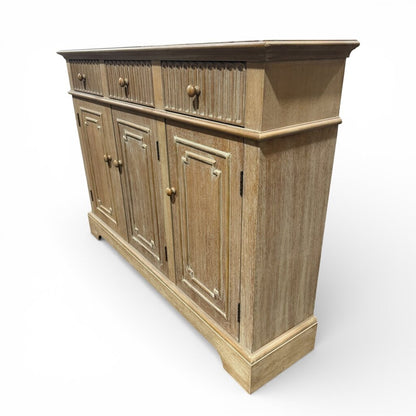 Washed Oak French Country Manor Cabinet 52Lx12Wx37H