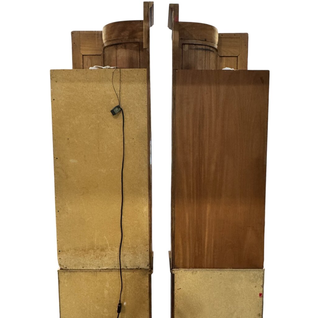 Pair of Louis XVI, French Regency Walnut Corner Cabinets w/ Wired Doors 20Lx25Wx99H