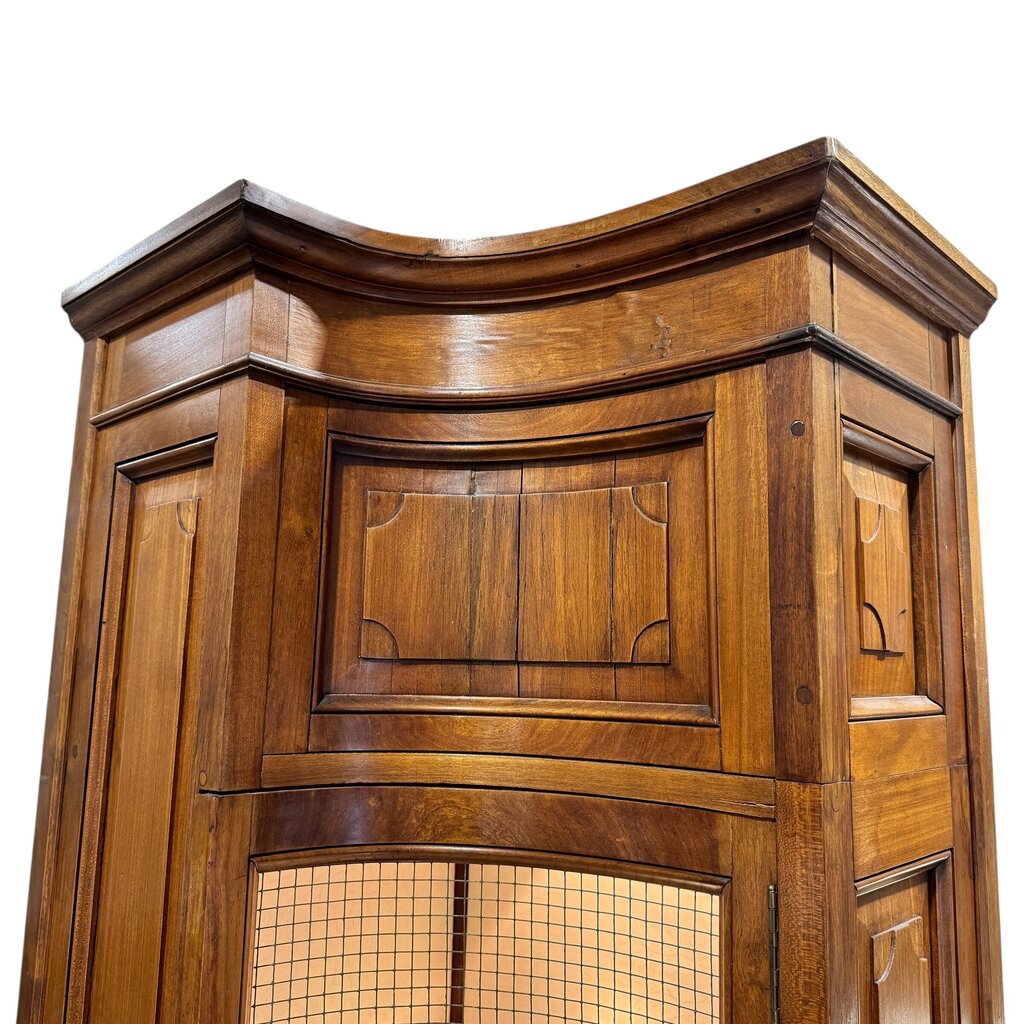 Pair of Louis XVI, French Regency Walnut Corner Cabinets w/ Wired Doors 20Lx25Wx99H