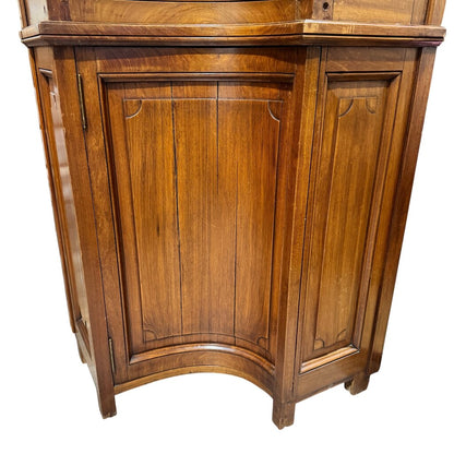 Pair of Louis XVI, French Regency Walnut Corner Cabinets w/ Wired Doors 20Lx25Wx99H