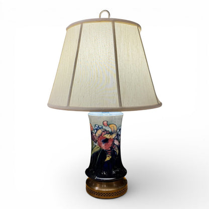 Vintage Moorcroft Pottery England Exquisite Bearded Iris Pattern Table Lamp 16Wx16Wx26H