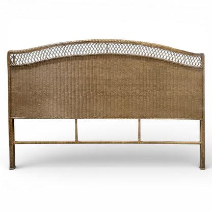 King Size Classic Coastal Natural Wicker Headboard 78Lx52H