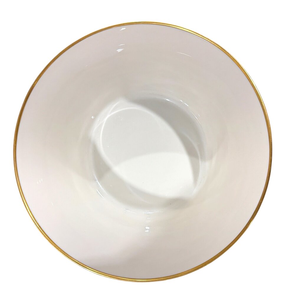 Vintage Lenox Lido 10" Salad Serving Bowl Ornate Blue & Tan Urn Motif 24k Gold Rim USA 1970s