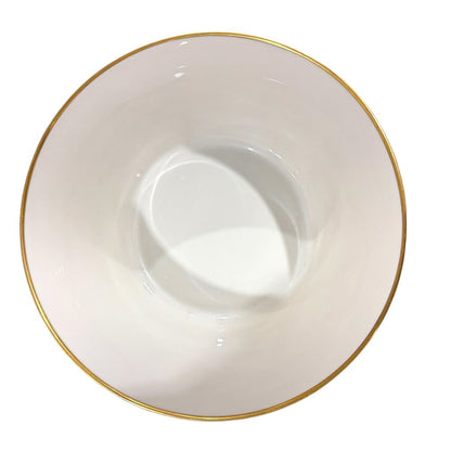 Vintage Lenox Lido 10" Salad Serving Bowl Ornate Blue & Tan Urn Motif 24k Gold Rim USA 1970s