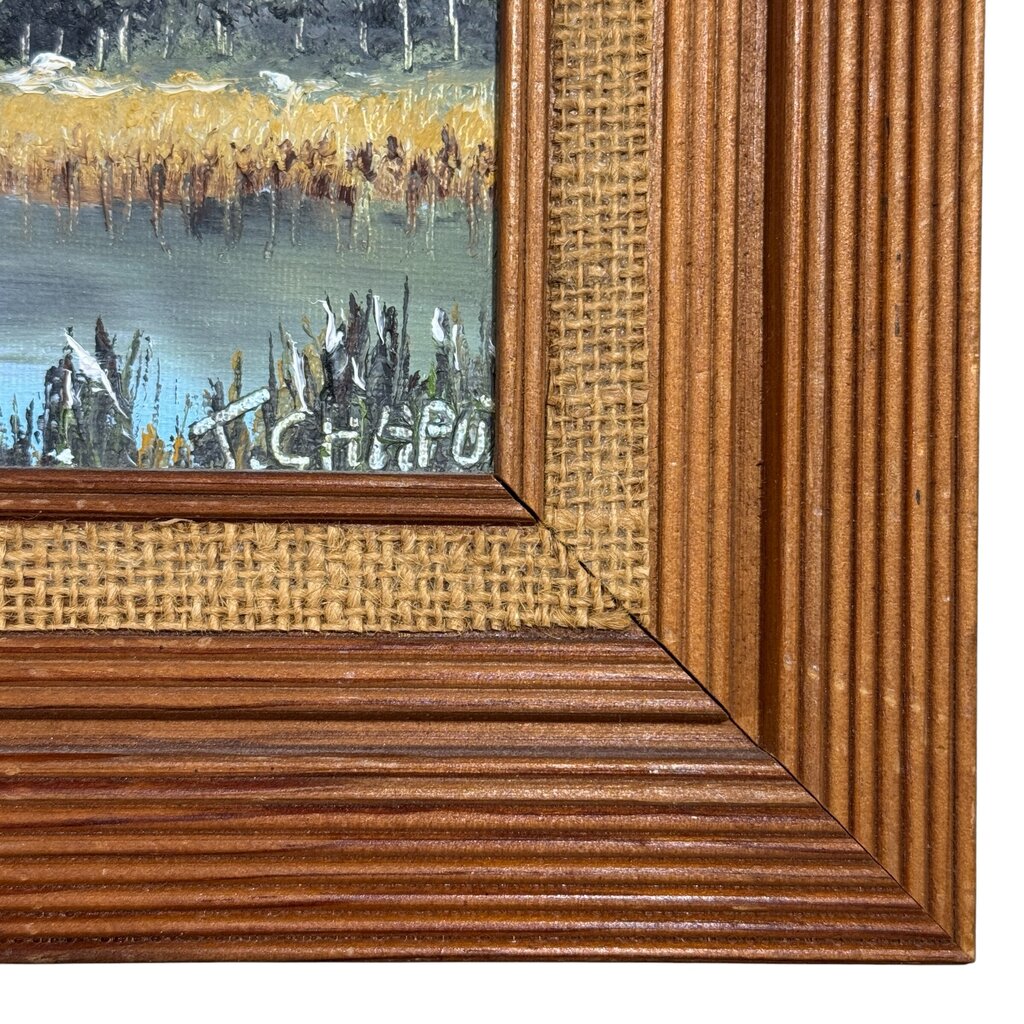 "Back Country" Florida Marsh Scene Oil on Board dated 8/20/2018 by Florida Landscape Artist J. Chaput 12Lx14H