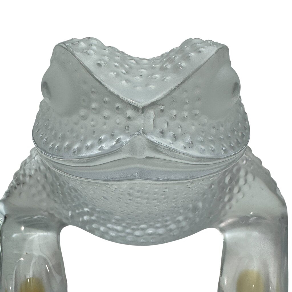 Vintage Lalique Crystal "Gregoire" Toad Paperweight 5"L X 3"H X 5" W