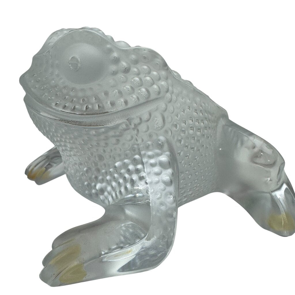 Vintage Lalique Crystal "Gregoire" Toad Paperweight 5"L X 3"H X 5" W
