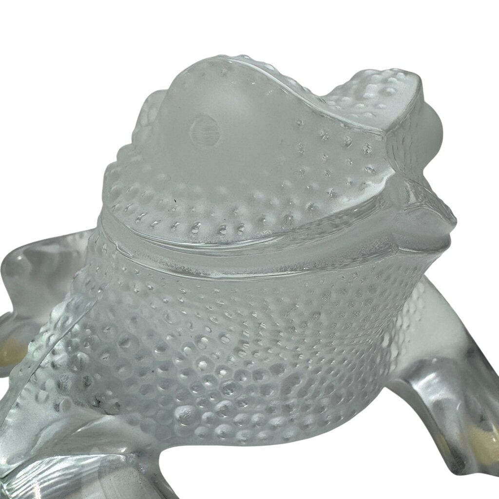 Vintage Lalique Crystal "Gregoire" Toad Paperweight 5"L X 3"H X 5" W