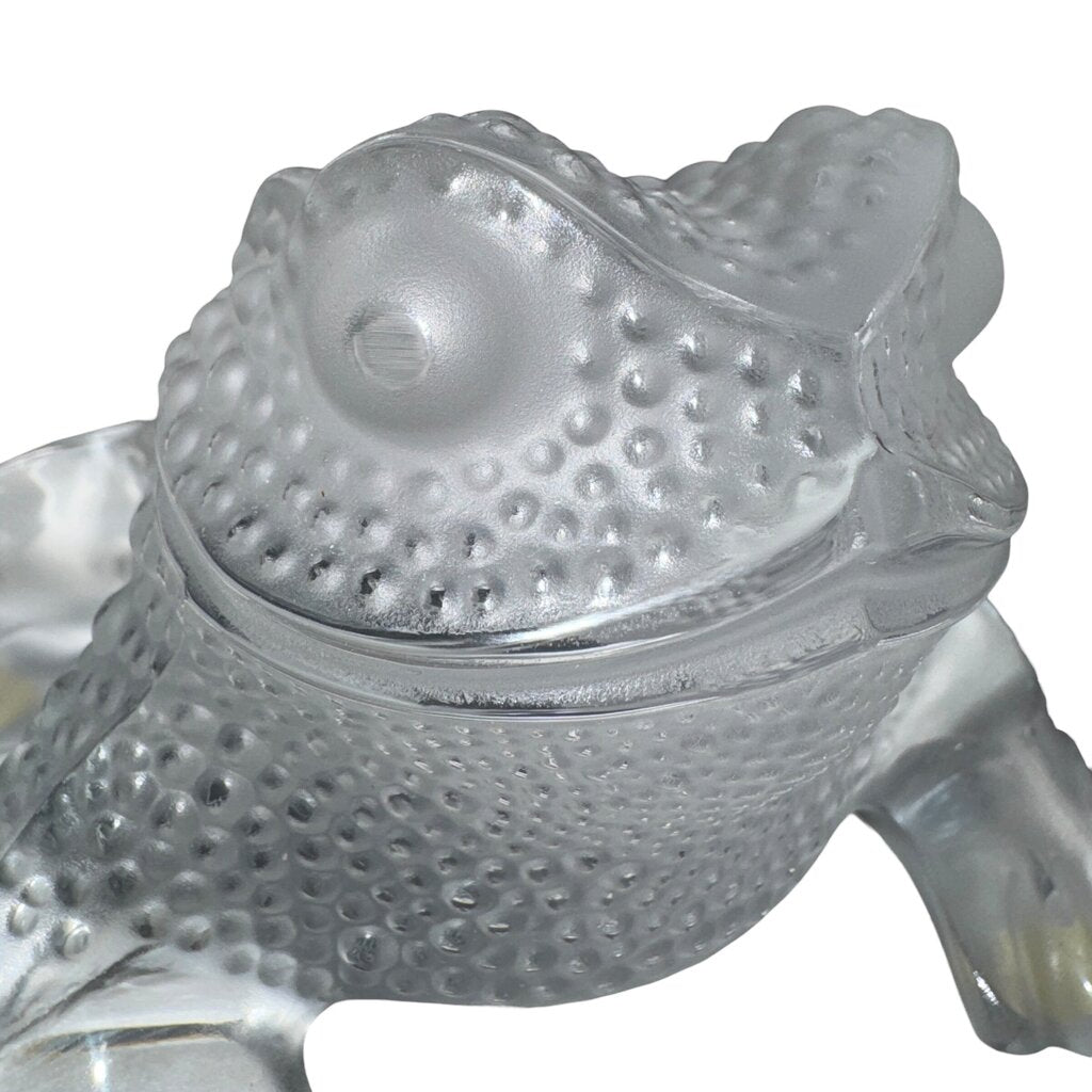 Vintage Lalique Crystal "Gregoire" Toad Paperweight 5"L X 3"H X 5" W