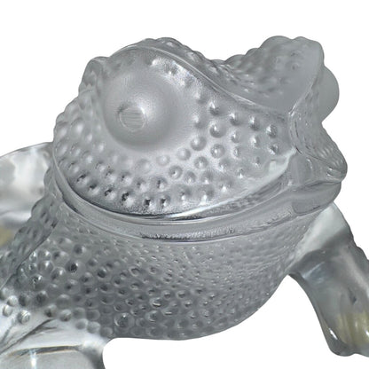 Vintage Lalique Crystal "Gregoire" Toad Paperweight 5"L X 3"H X 5" W