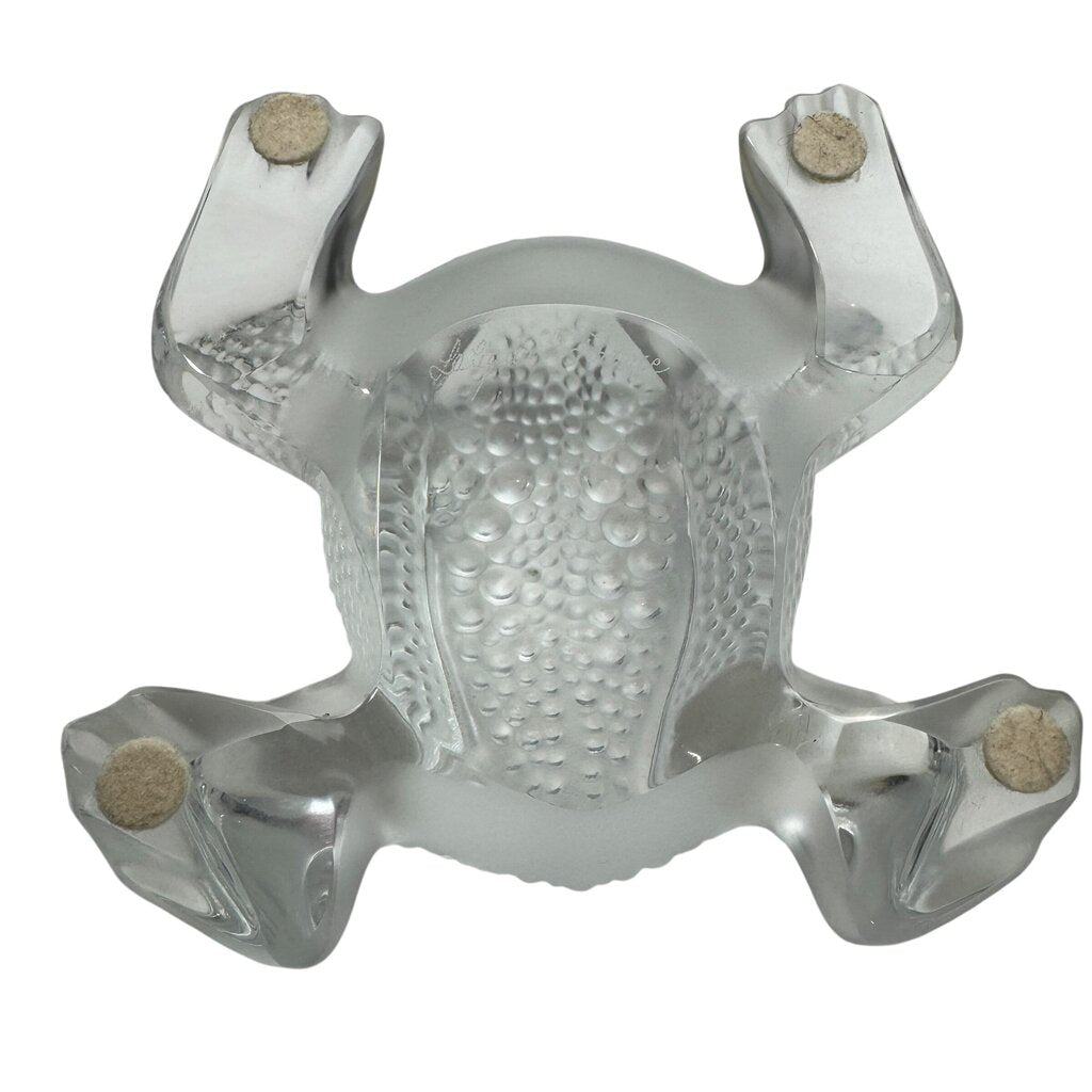 Vintage Lalique Crystal "Gregoire" Toad Paperweight 5"L X 3"H X 5" W
