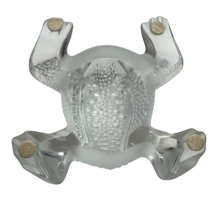 Vintage Lalique Crystal "Gregoire" Toad Paperweight 5"L X 3"H X 5" W