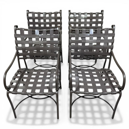 FrontGate Outdoor Patio Dining Strap Chairs (set of 4) (2 side tables available, not included)