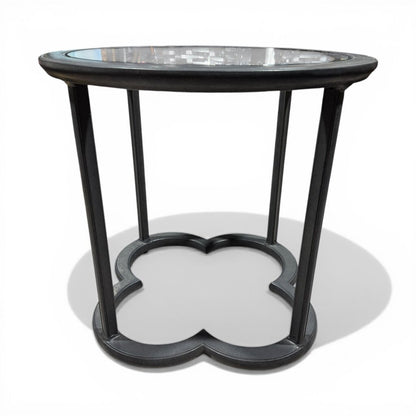 Pair of FrontGate Outdoor Glass Top Side Tables (sold as a set) (4 chairs also available)