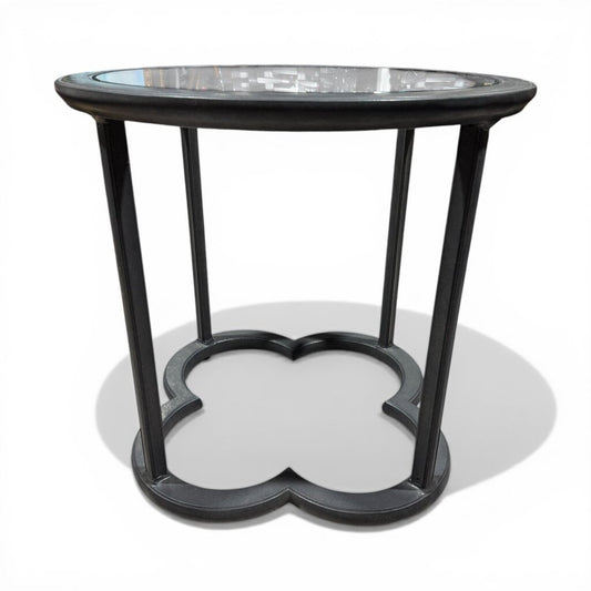 Pair of FrontGate Outdoor Glass Top Side Tables (sold as a set) (4 chairs also available)
