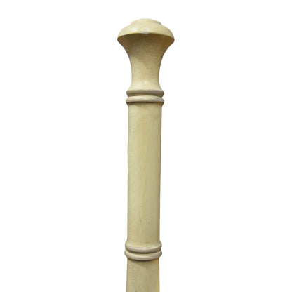 Vintage Henry Link King Headboard in Painted Cream Finish w/ Classic Bamboo Form and Cane Panels. Three-Panel Woven Rattan Detail Adds Texture and Coastal Palm Beach Style. Solid Frame w/ Turned Posts